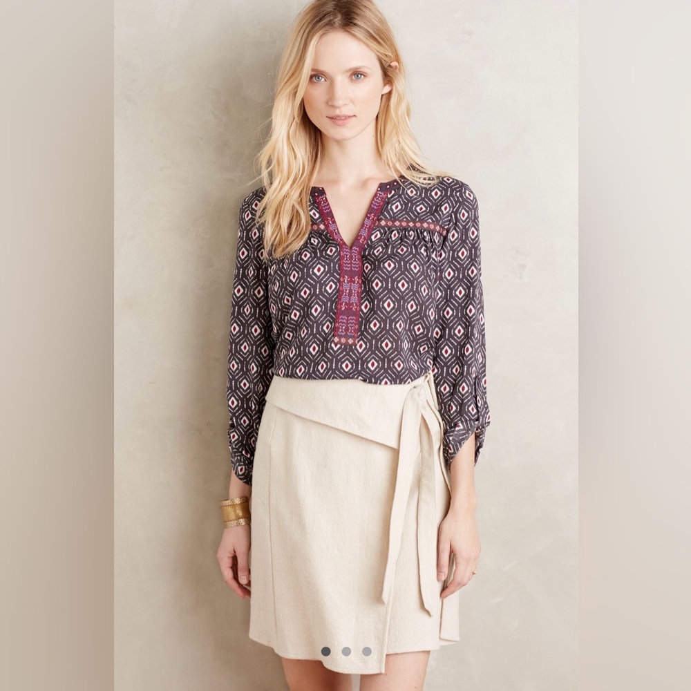 Anthropologie One September Boho Peasant Blouse